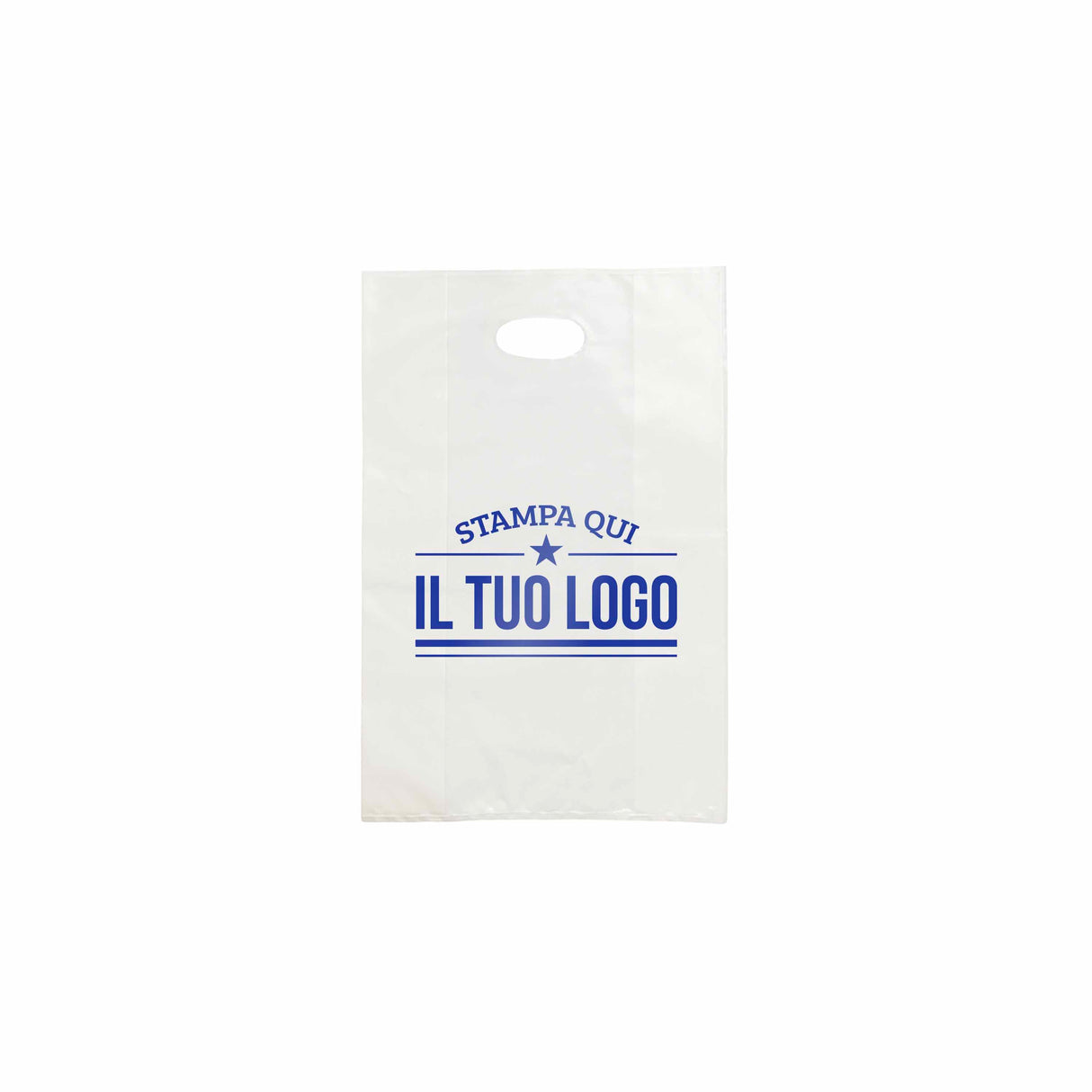 Shopper in Plastica Bianca Personalizzabile
