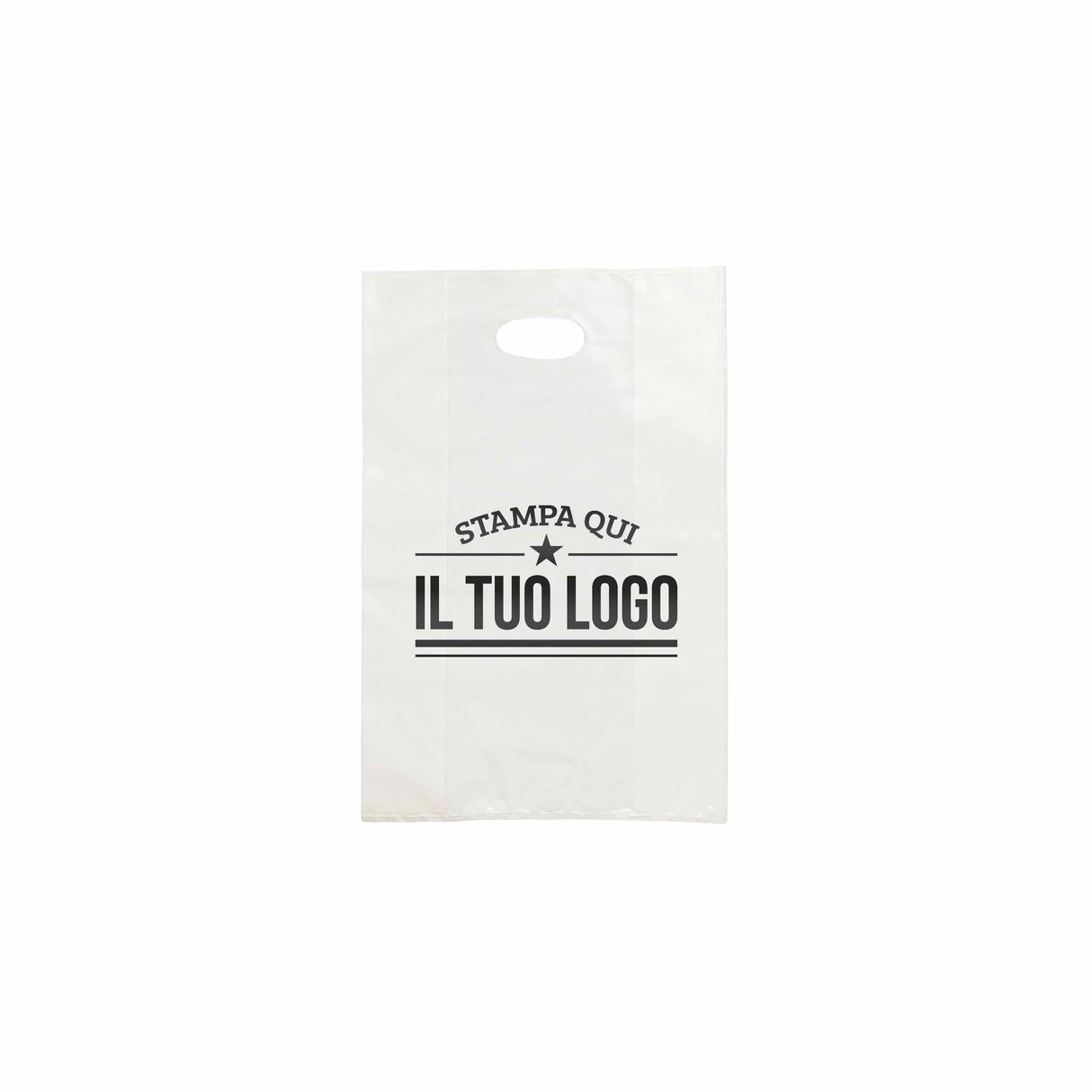 Shopper in Plastica Bianca Personalizzabile