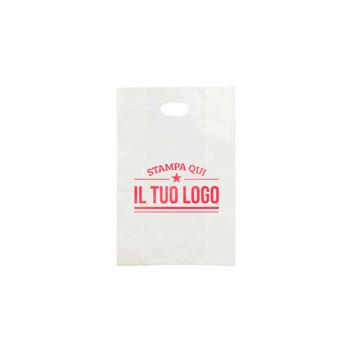 Shopper in Plastica Bianca Personalizzabile