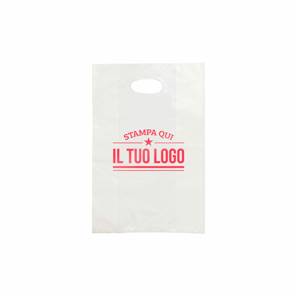 Shopper in Plastica Bianca Personalizzabile