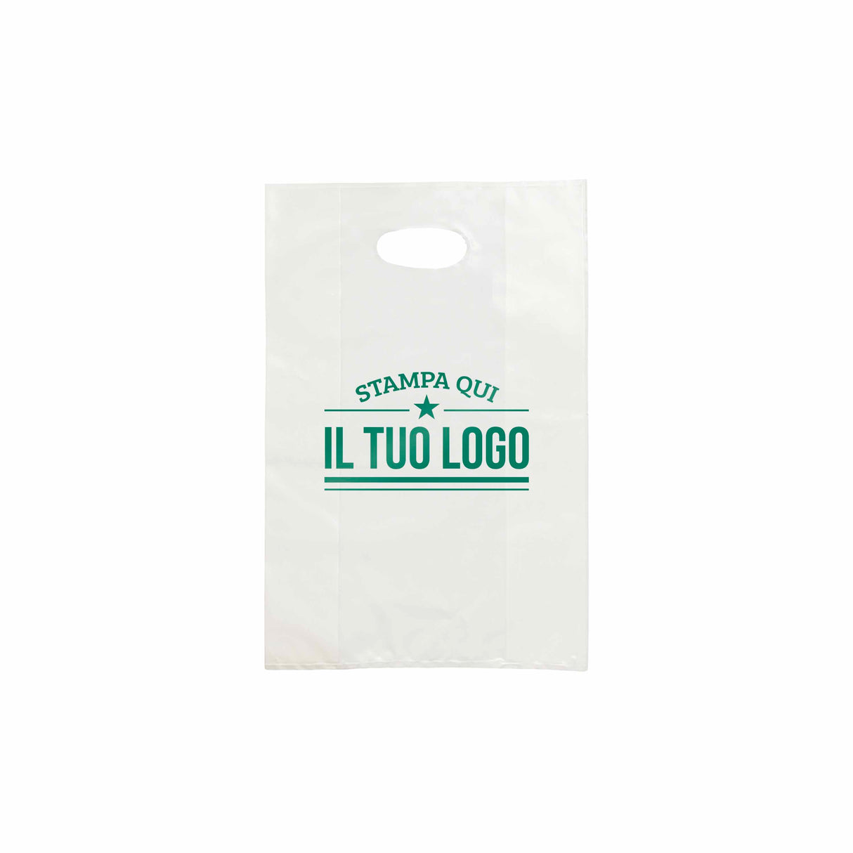 Shopper in Plastica Bianca Personalizzabile