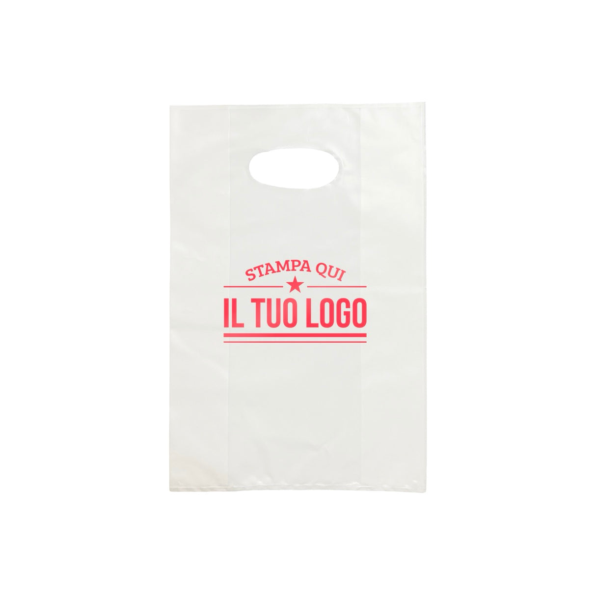 Shopper in Plastica Bianca Personalizzabile