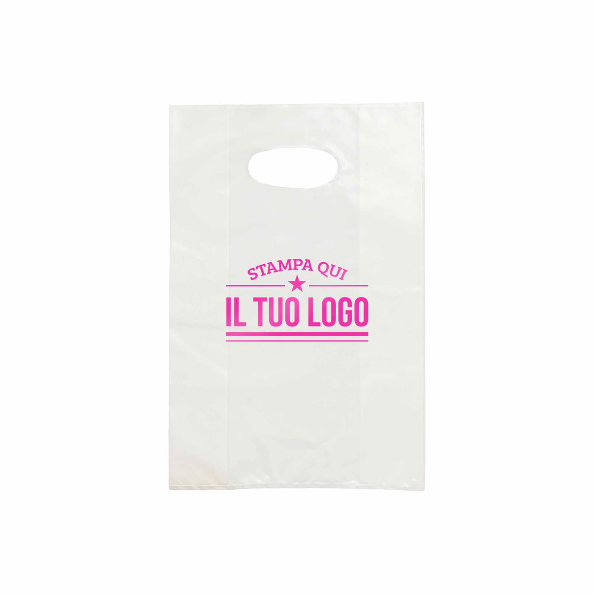 Shopper in Plastica Bianca Personalizzabile
