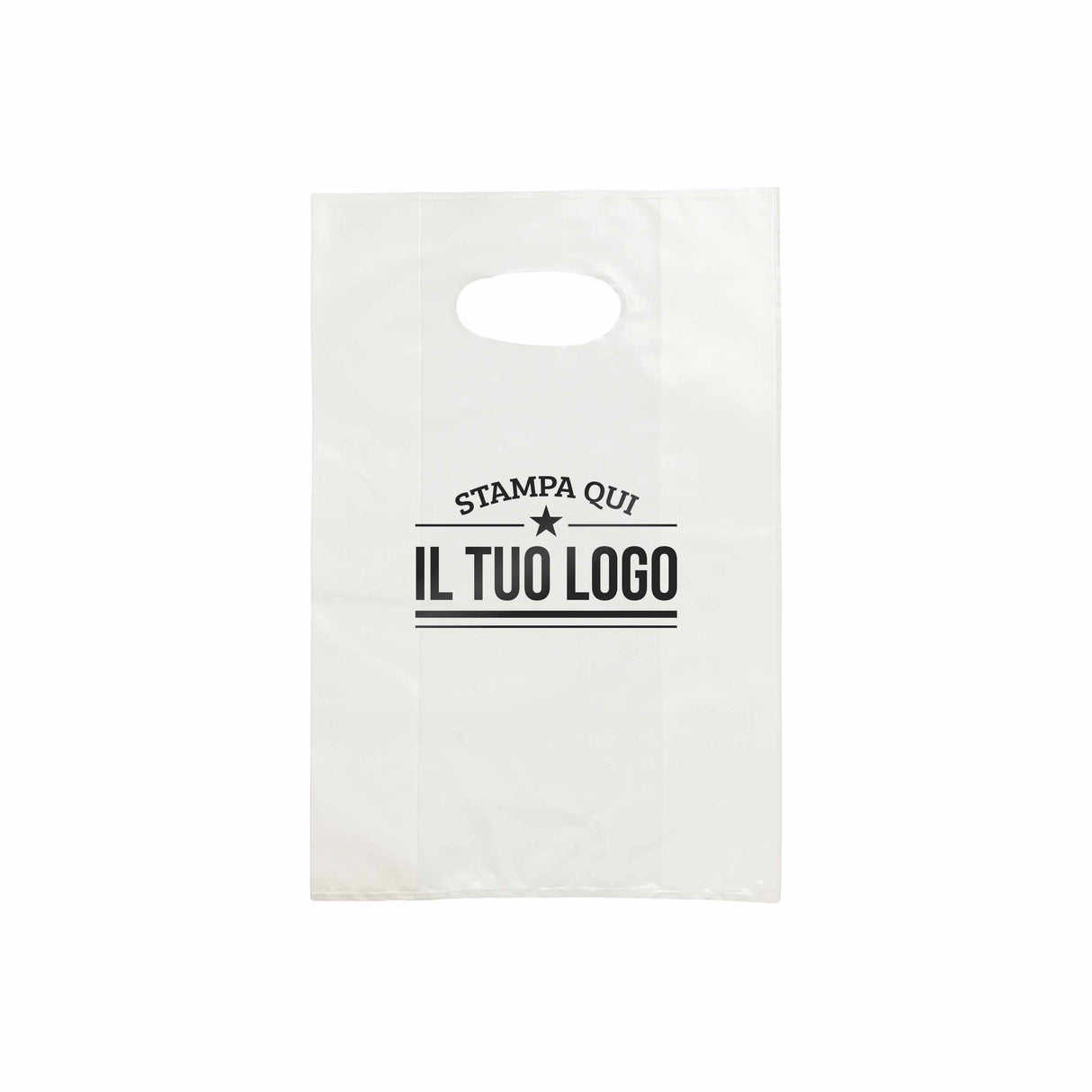 Shopper in Plastica Bianca Personalizzabile