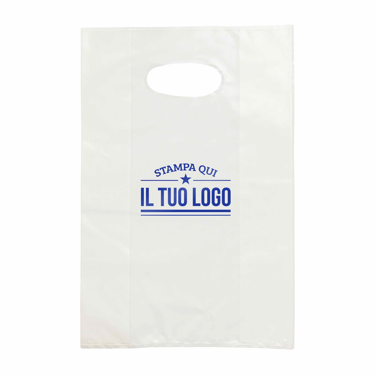 Shopper in Plastica Bianca Personalizzabile