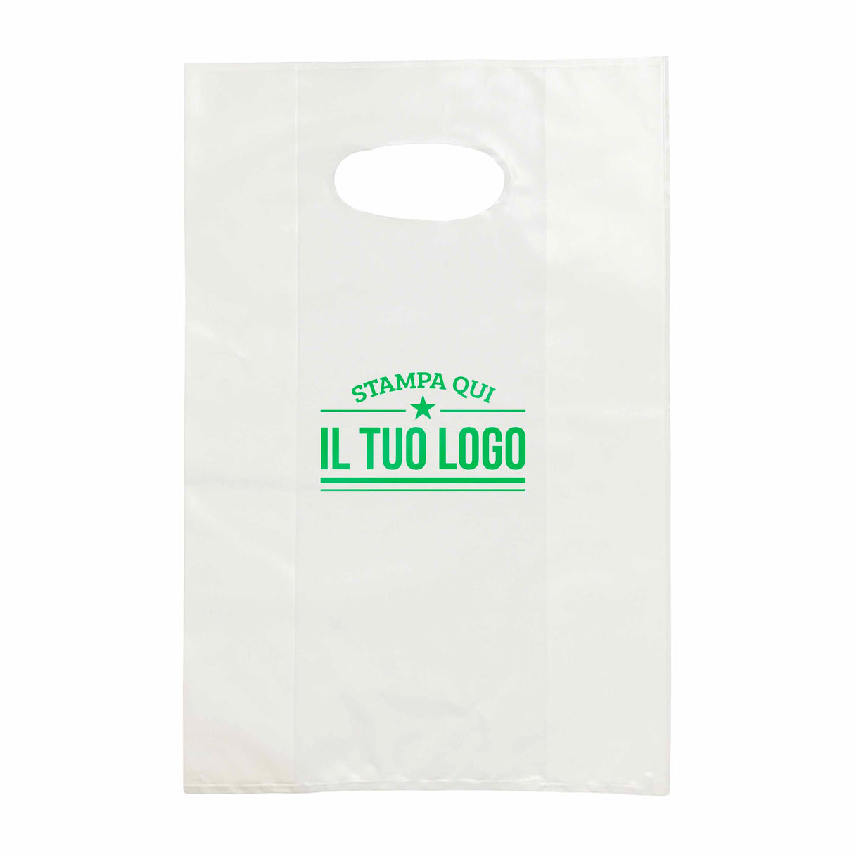 Shopper in Plastica Bianca Personalizzabile