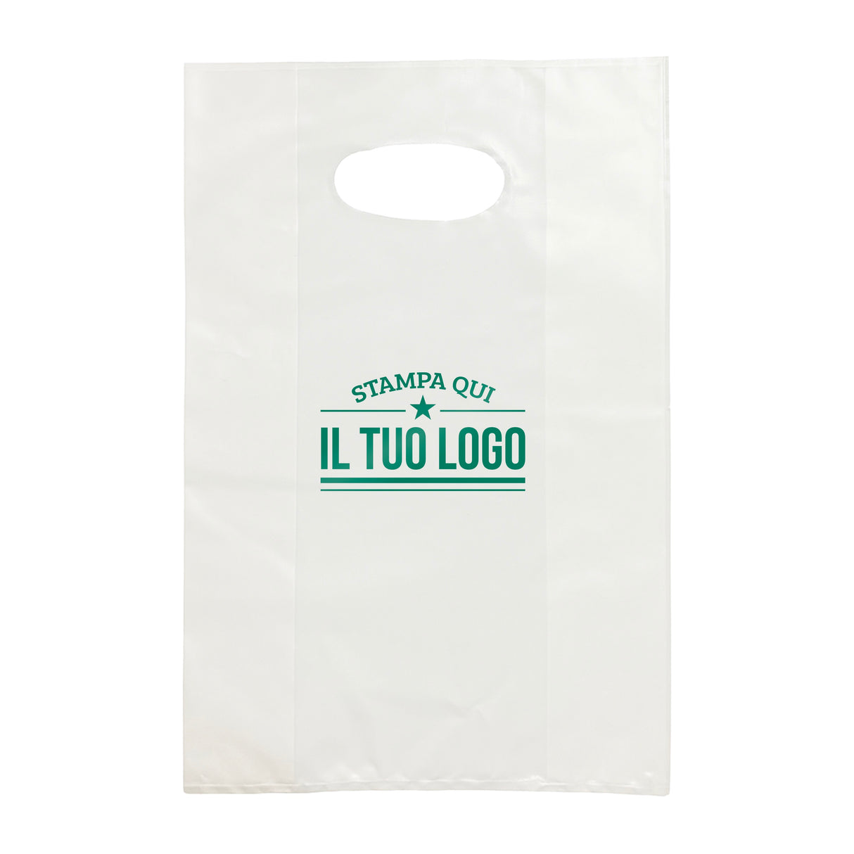 Shopper in Plastica Bianca Personalizzabile
