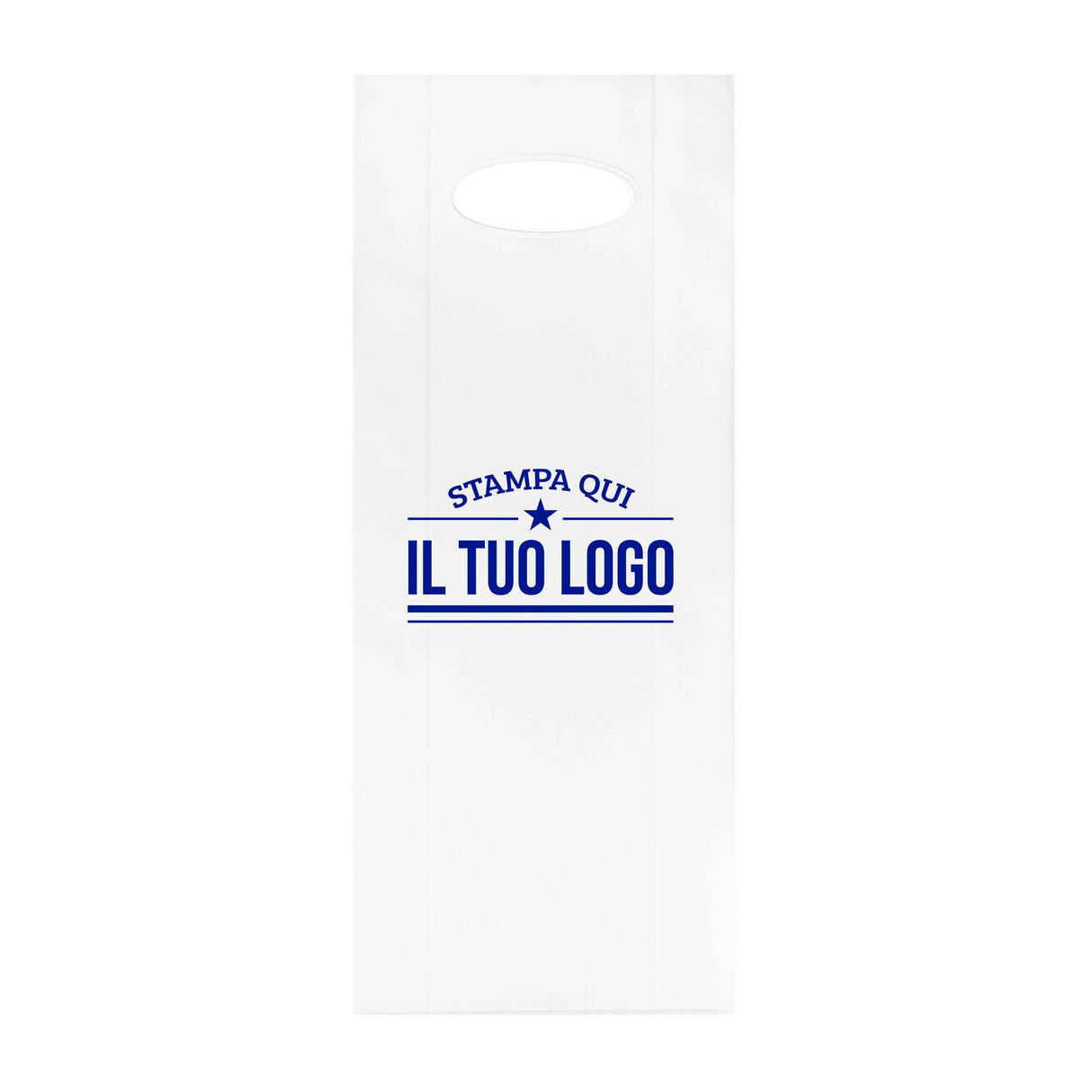 Shopper in Plastica Bianca Porta Bottiglie Personalizzabile