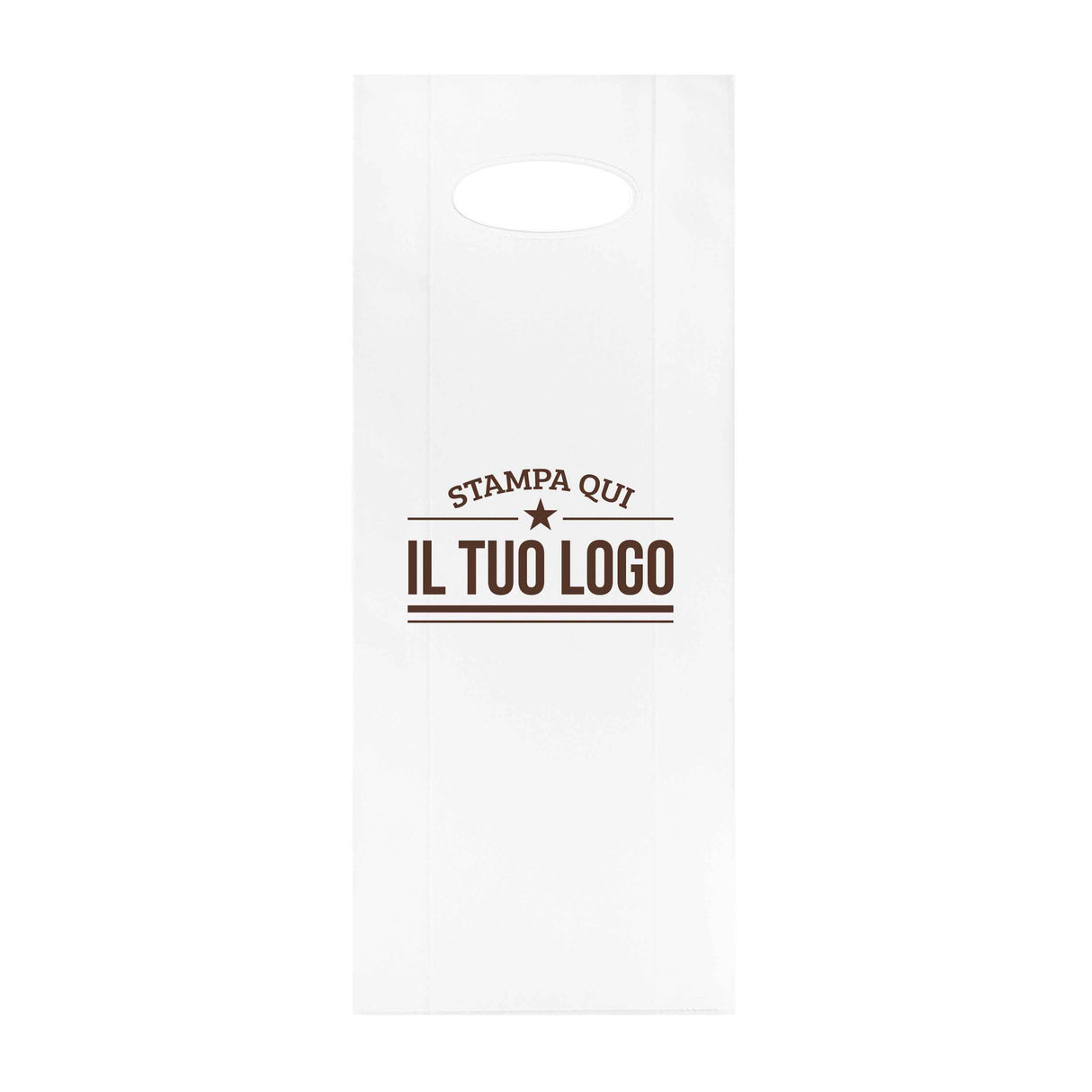 Shopper in Plastica Bianca Porta Bottiglie Personalizzabile