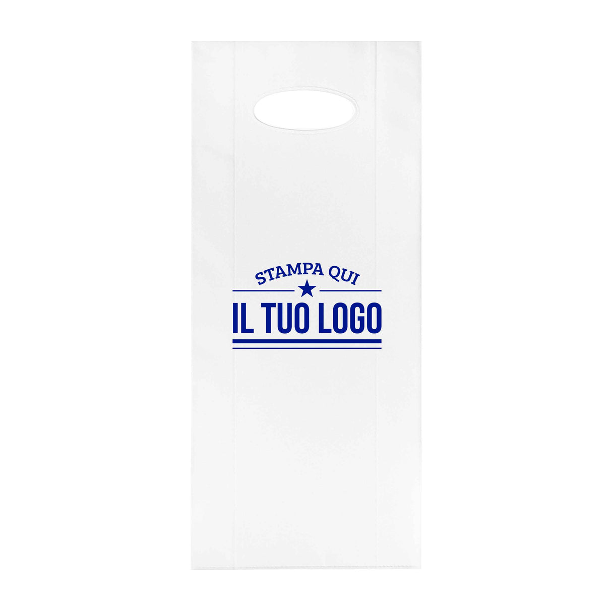 Shopper in Plastica Bianca Porta Bottiglie Personalizzabile