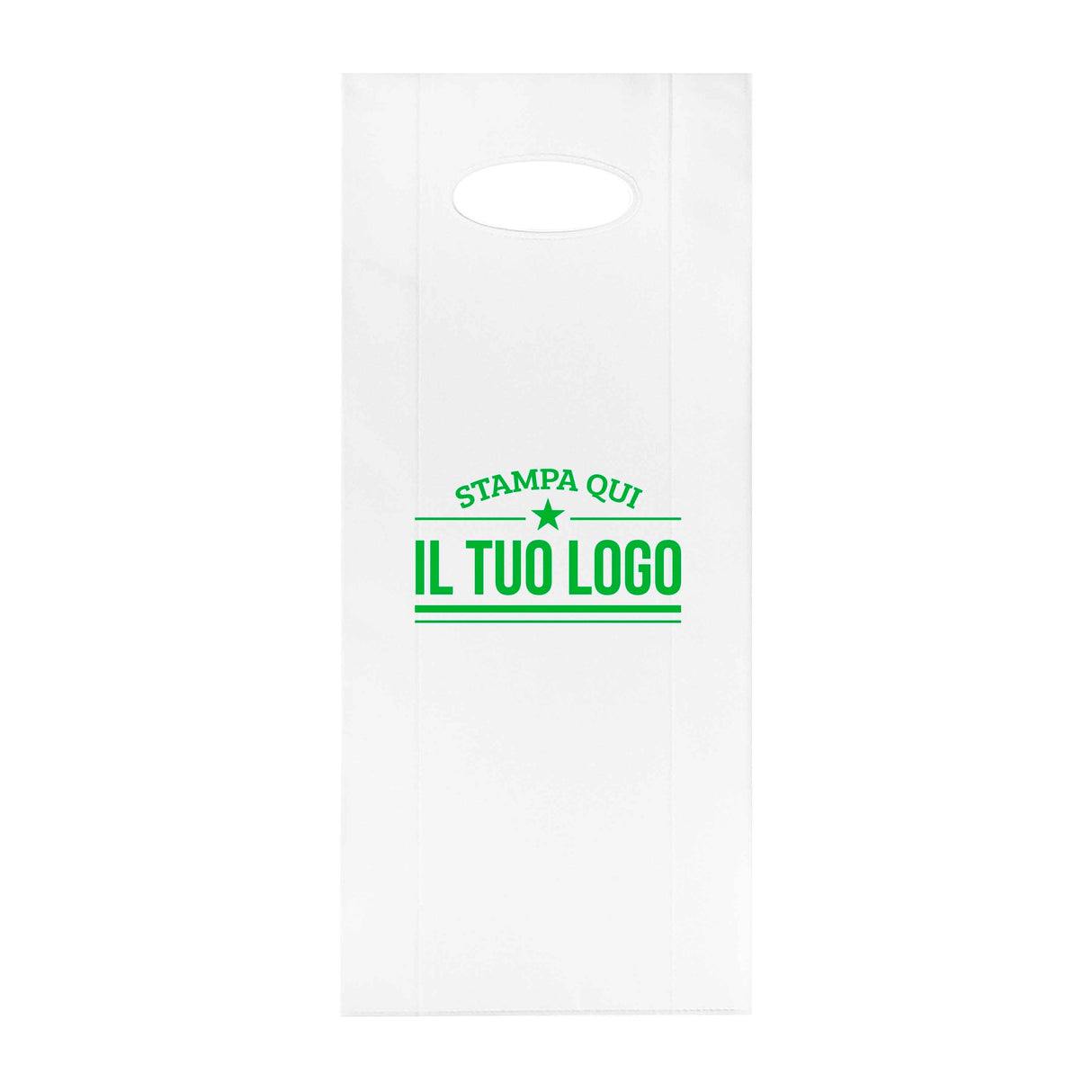 Shopper in Plastica Bianca Porta Bottiglie Personalizzabile