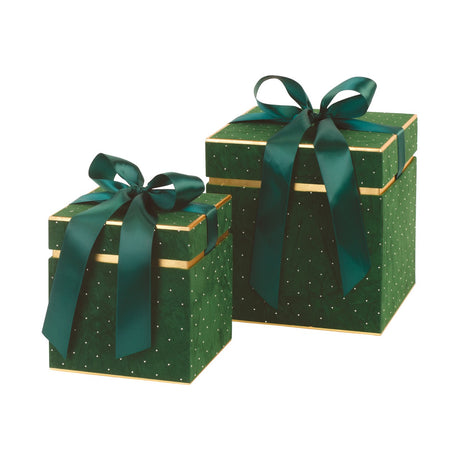Set 2 Scatole Elegance di Velluto con Fiocco