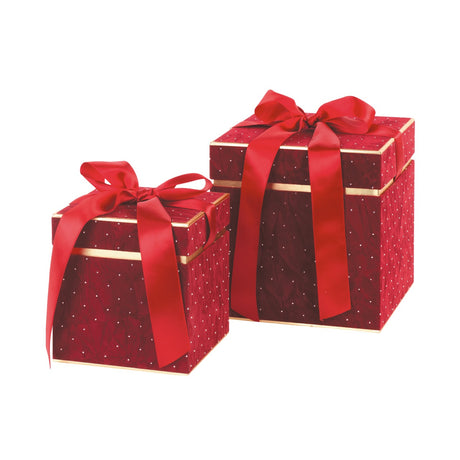Set 2 Scatole Elegance di Velluto con Fiocco