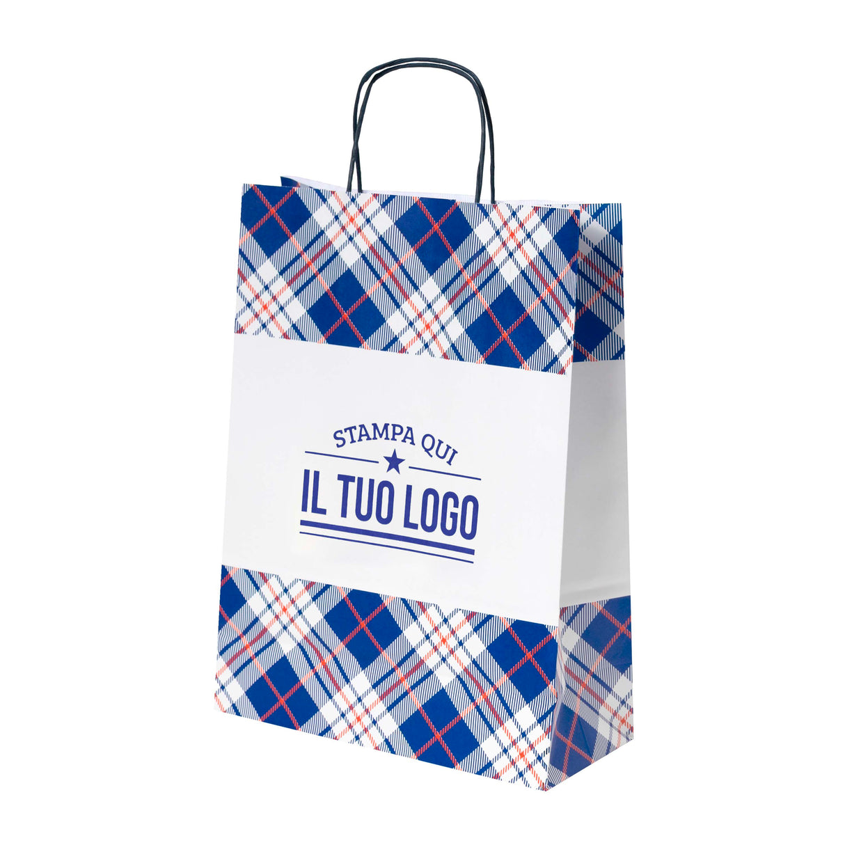 Shopper Carta Scottish Blu Personalizzabile su 2 lati