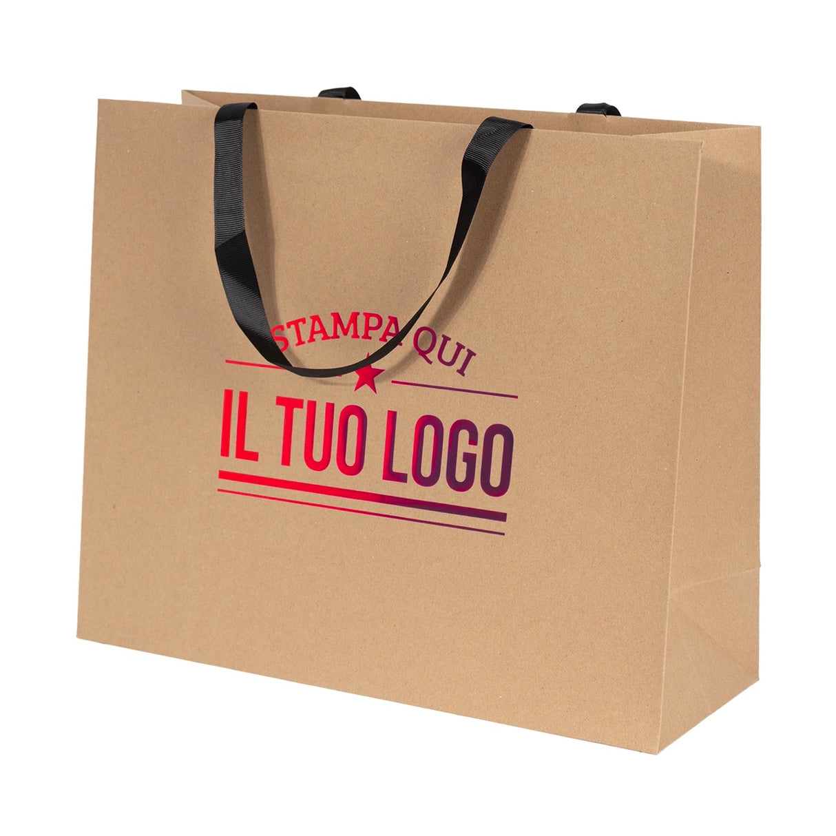Shopper Carta Elegance manico Gros Grain Personalizzabile a Caldo