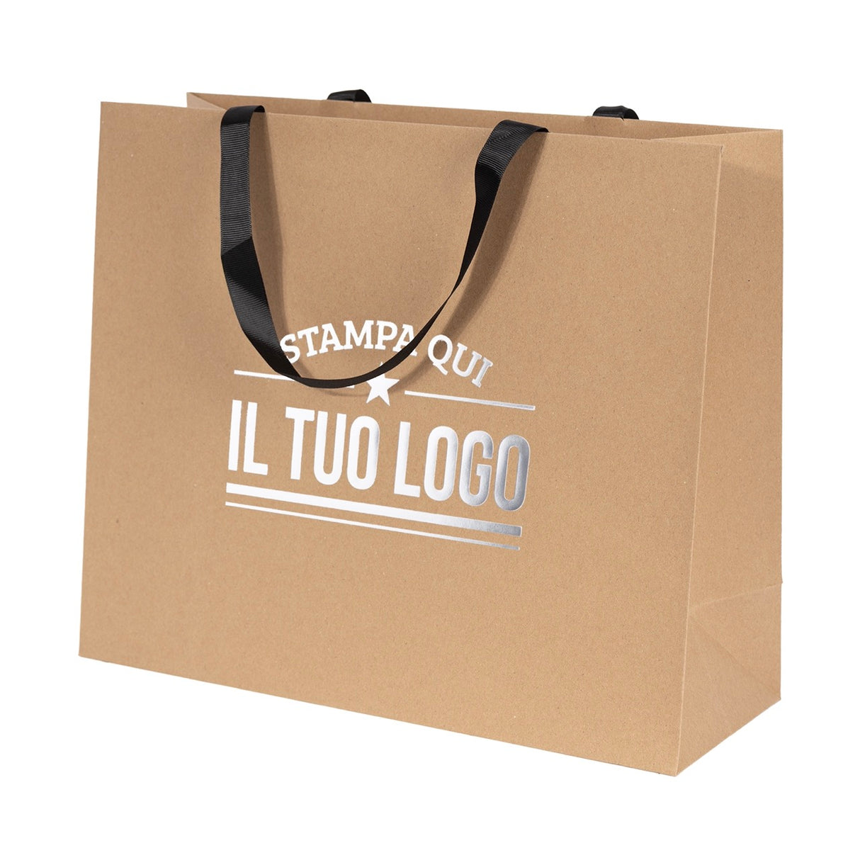 Shopper Carta Elegance manico Gros Grain Personalizzabile a Caldo