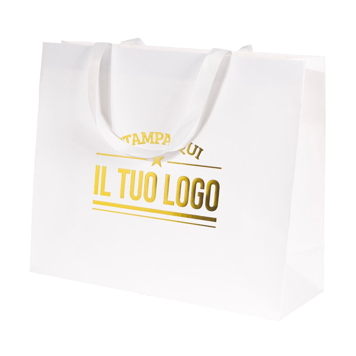 Shopper Carta Elegance manico Gros Grain Personalizzabile a Caldo