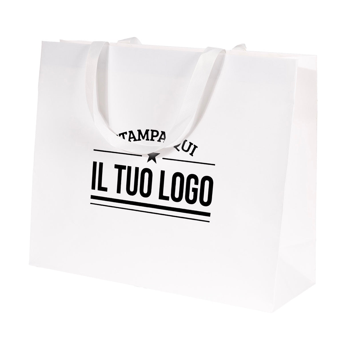 Shopper Carta Elegance manico Gros Grain Personalizzabile a Caldo
