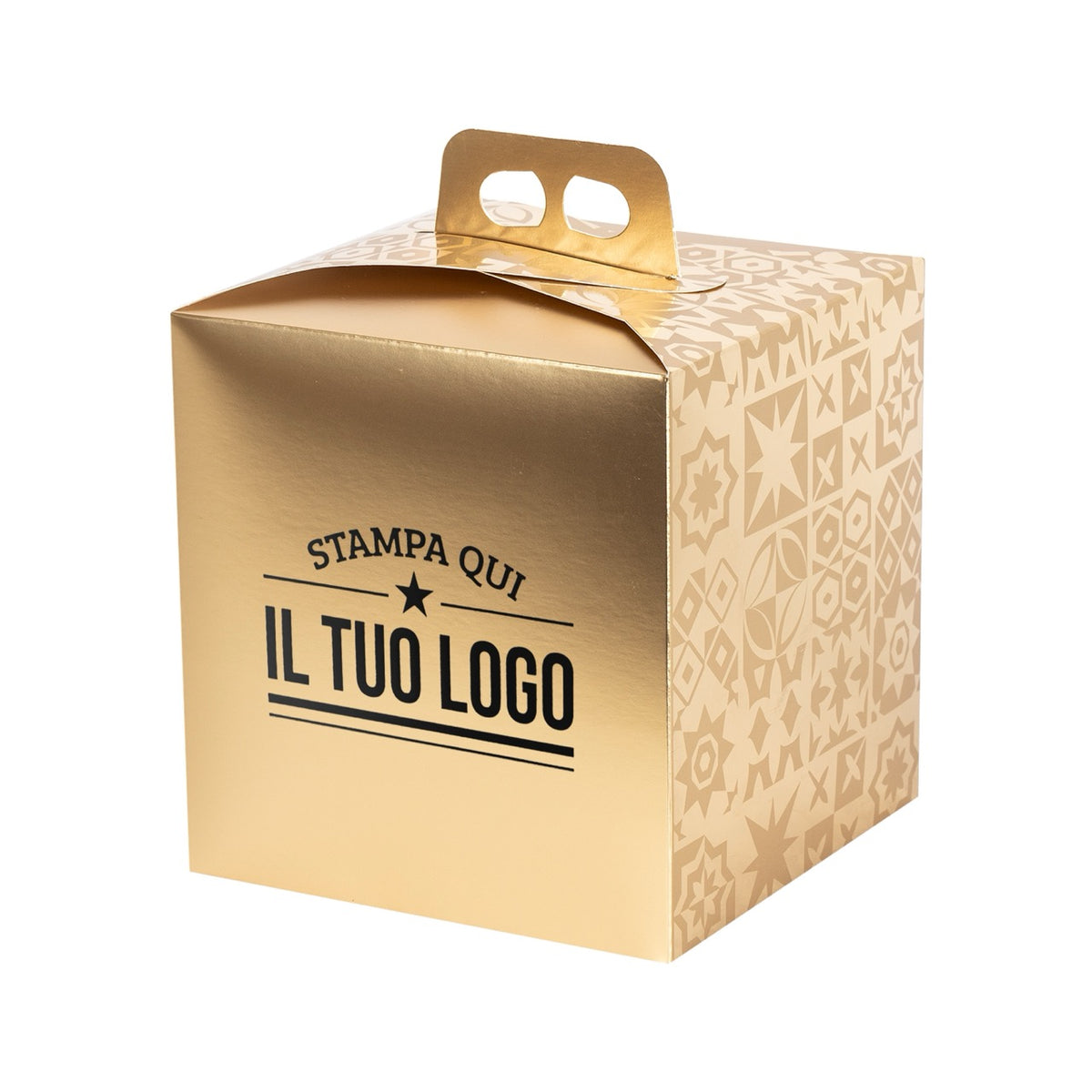 Boîte à Panettone haute 750 g personnalisable motif majolique métal