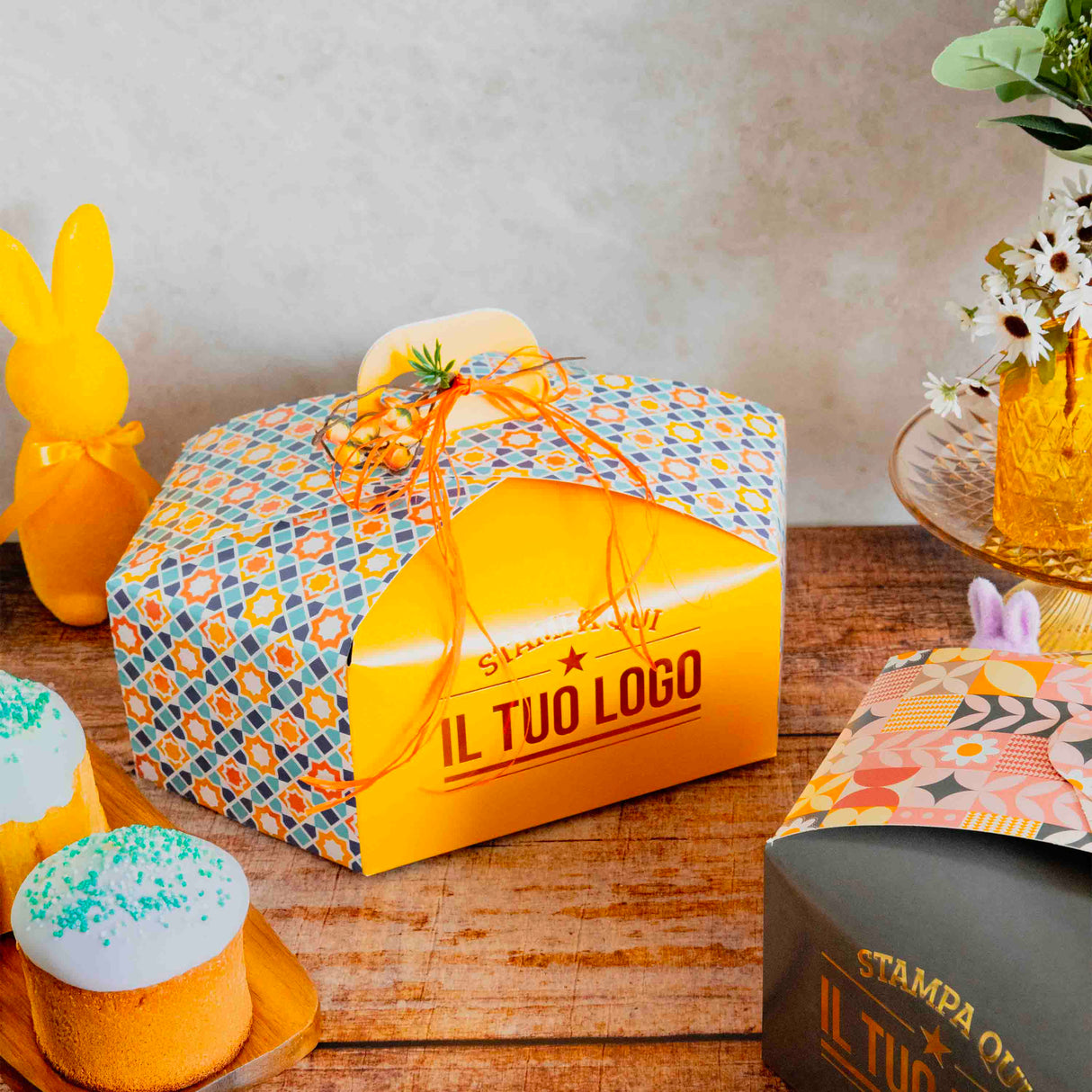 Scatola colomba esagonale Fiori personalizzabile