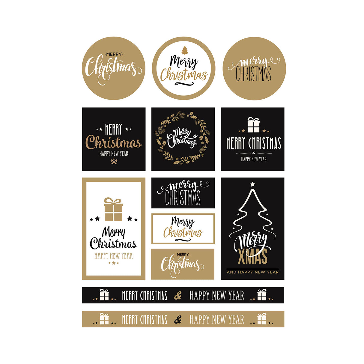 Etichette adesive Merry Christmas e