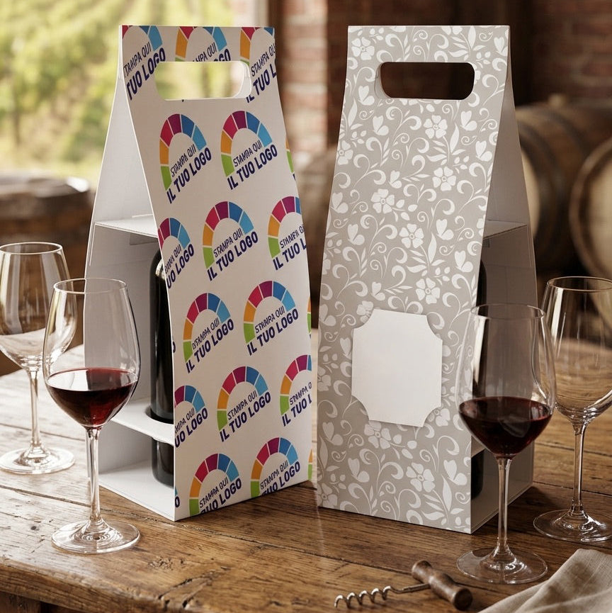 Shopper portabottiglie design personalizzabile a colori