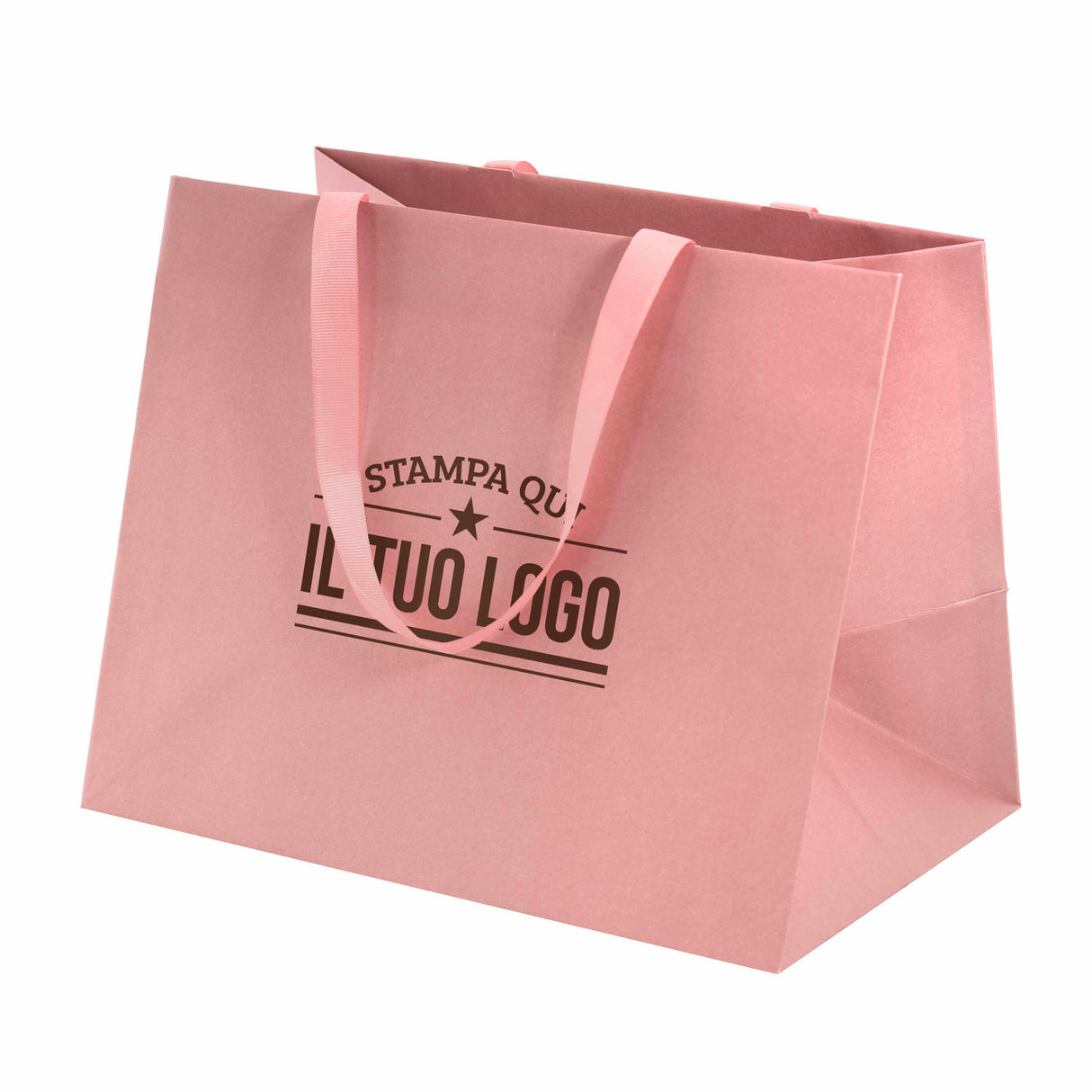 Shopper Carta Elegance con manici Gros Grain Fondo Largo