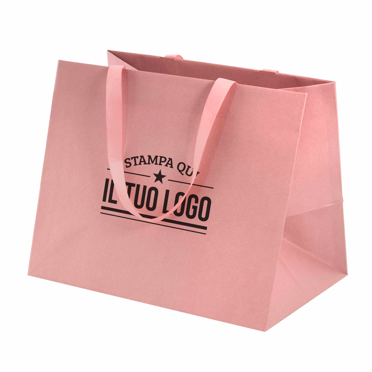 Shopper Carta Elegance con manici Gros Grain Fondo Largo