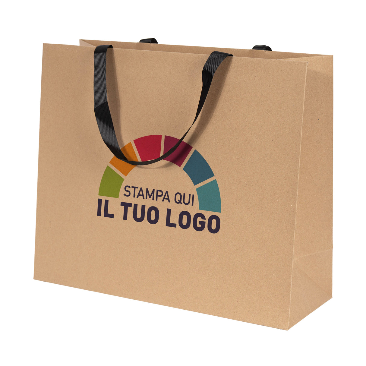 Shopper Carta Elegance manico Gros Grain Personalizzabile a colori