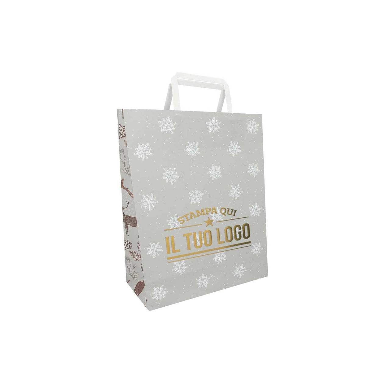 Shopper Carta Personalizzate Fantasia Renne Stampa a Caldo
