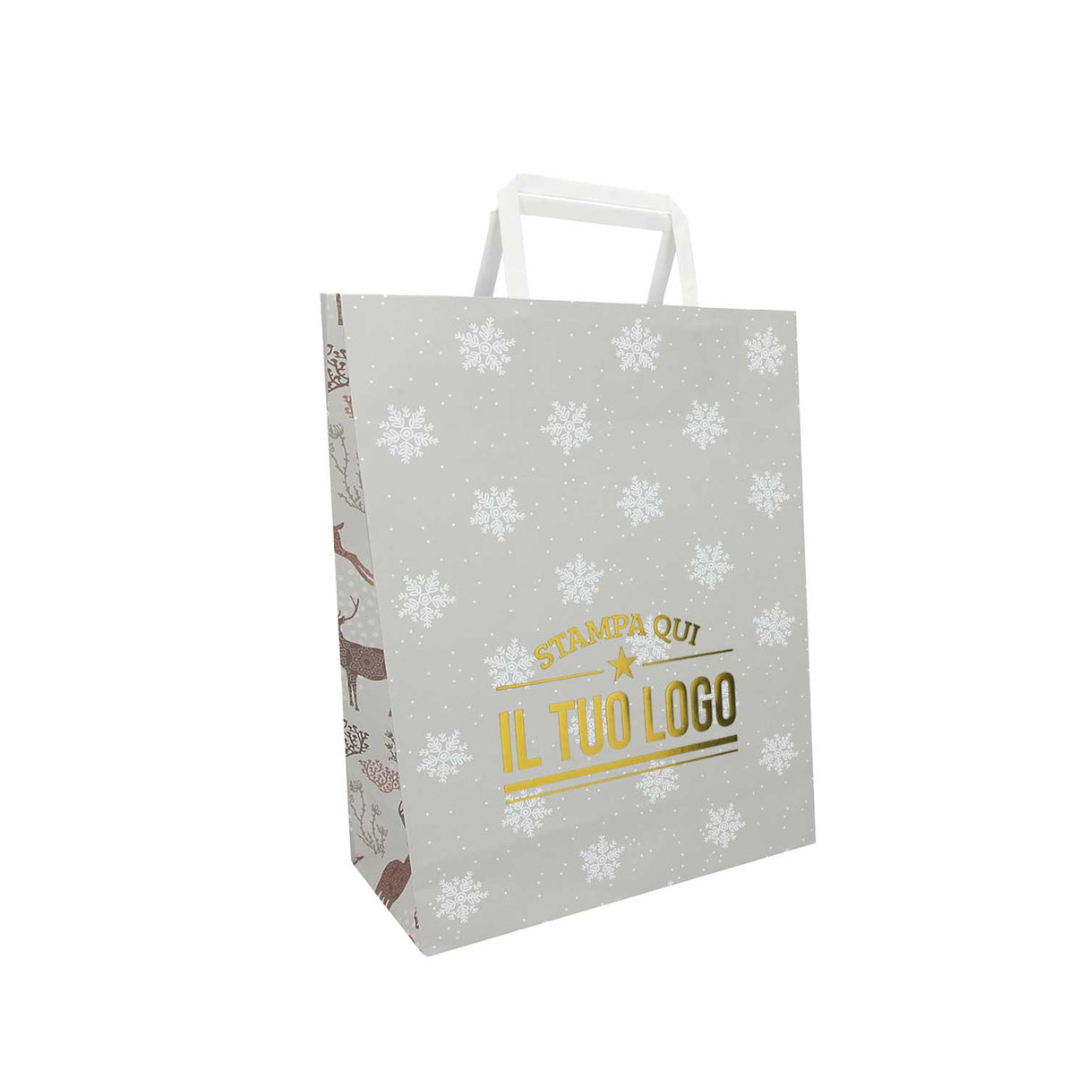 Shopper Carta Personalizzate Fantasia Renne Stampa a Caldo