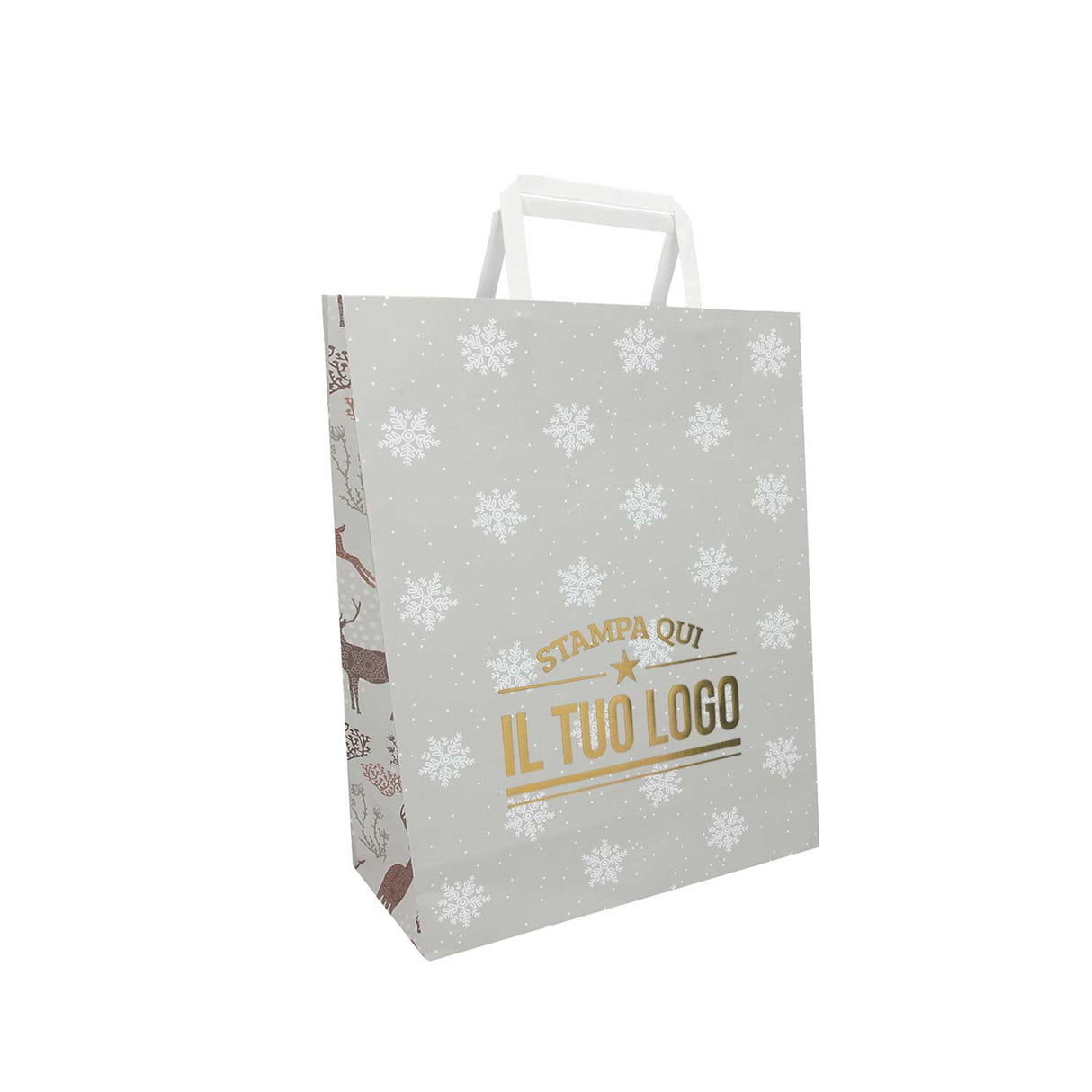 Shopper Carta Personalizzate Fantasia Renne Stampa a Caldo