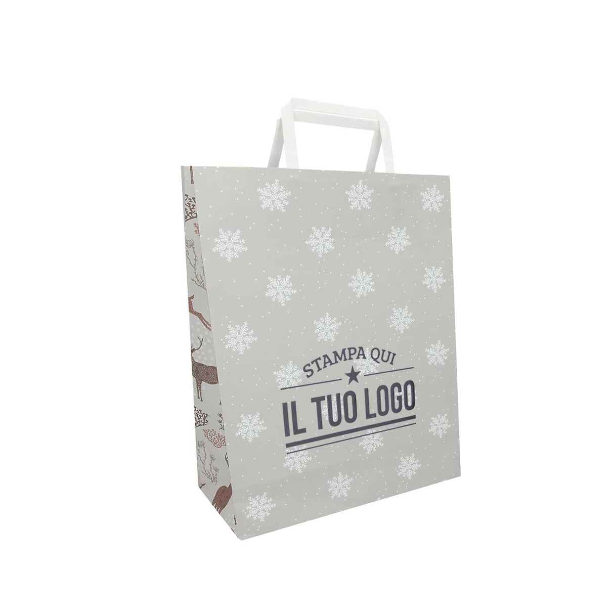 Shopper Carta Personalizzate Fantasia Renne Stampa a Caldo