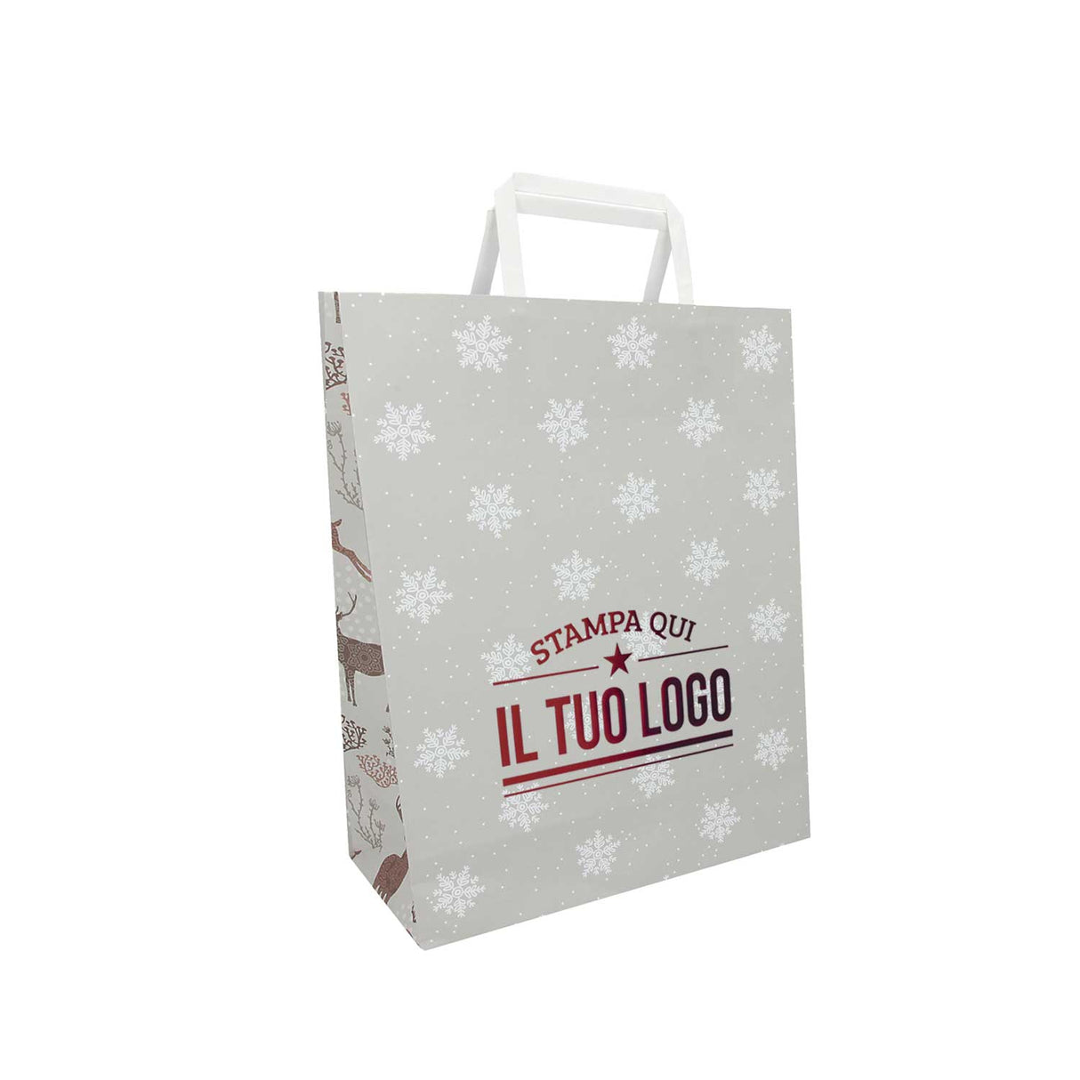 Shopper Carta Personalizzate Fantasia Renne Stampa a Caldo
