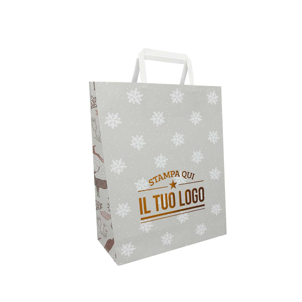 Shopper Carta Personalizzate Fantasia Renne Stampa a Caldo