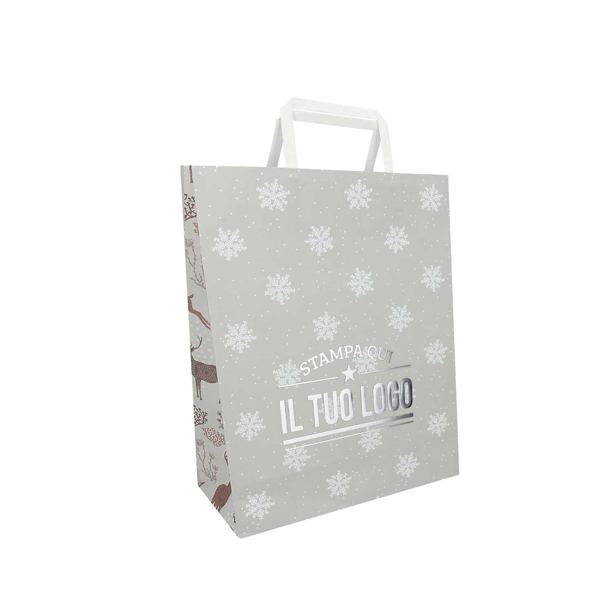 Shopper Carta Personalizzate Fantasia Renne Stampa a Caldo