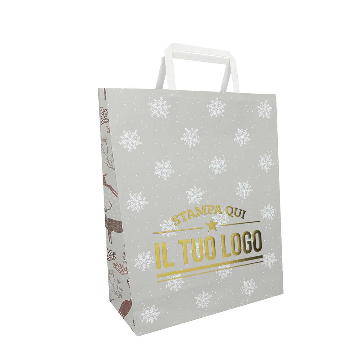 Shopper Carta Personalizzate Fantasia Renne Stampa a Caldo