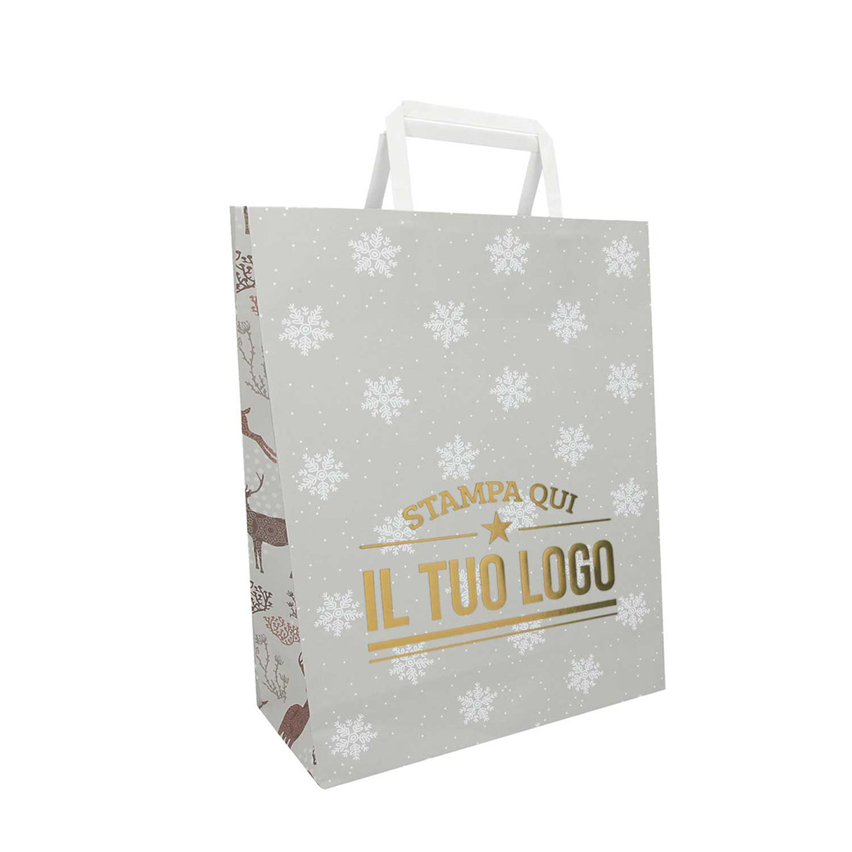 Shopper Carta Personalizzate Fantasia Renne Stampa a Caldo