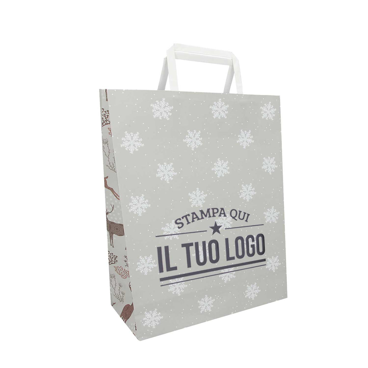 Shopper Carta Personalizzate Fantasia Renne Stampa a Caldo