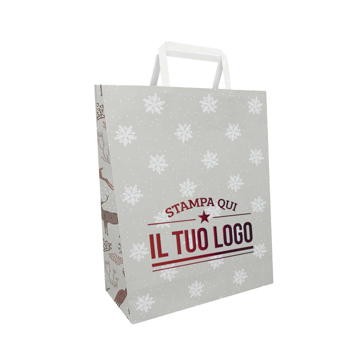 Shopper Carta Personalizzate Fantasia Renne Stampa a Caldo
