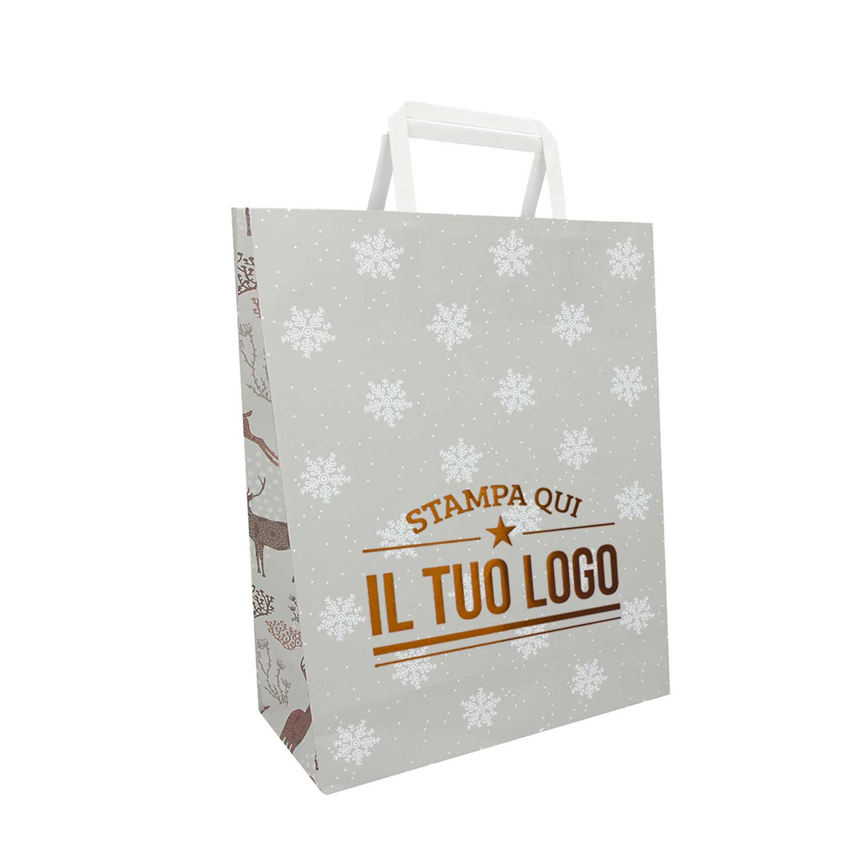 Shopper Carta Personalizzate Fantasia Renne Stampa a Caldo