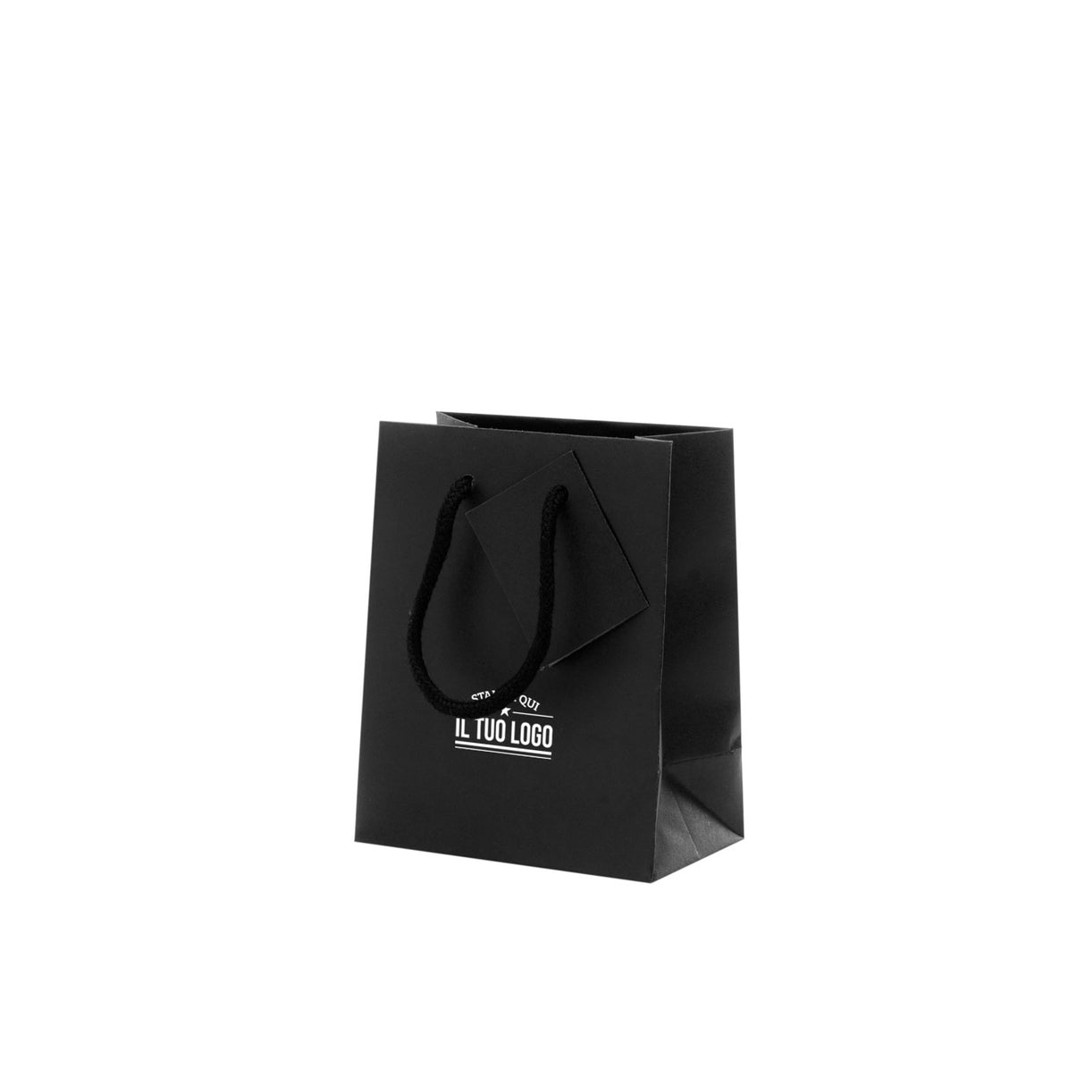 Shopper Carta Lusso Verticale Nera Personalizzata