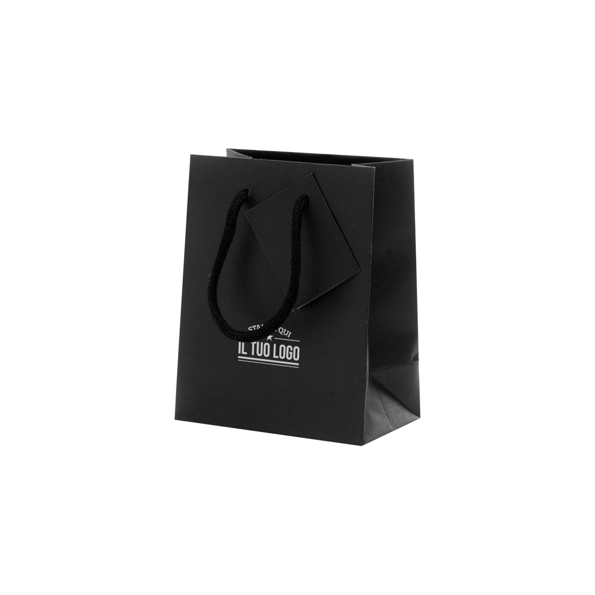 Shopper Carta Lusso Verticale Nera Personalizzata