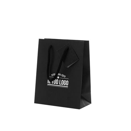 Shopper Carta Lusso Verticale Nera Personalizzata