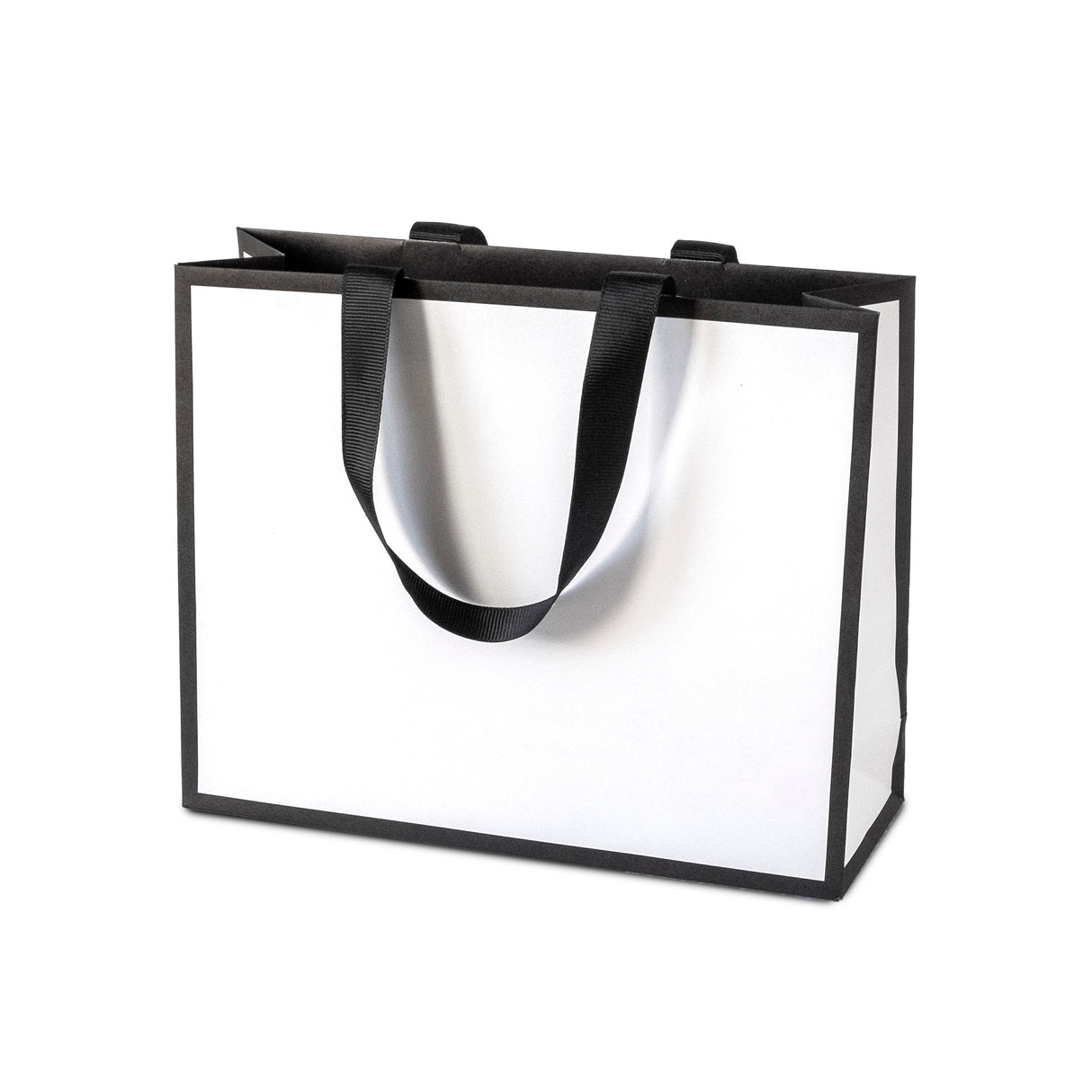 Shopper Carta Lusso Black Frame con Manici in Nastro Gros Grain