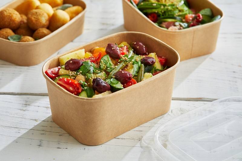 Insalatiera monouso rettangolare take away