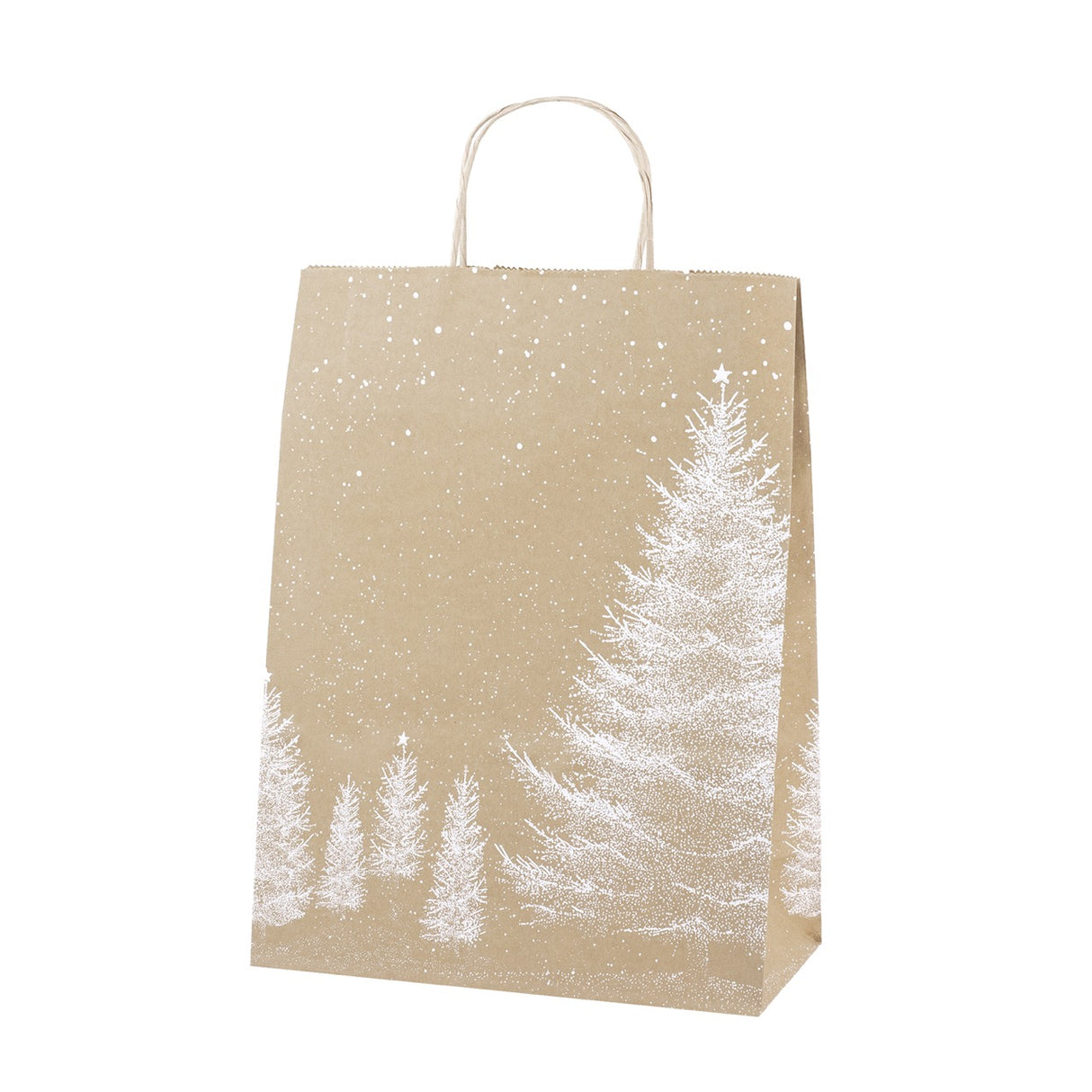 Shopper Carta Kraft Bianco Natale