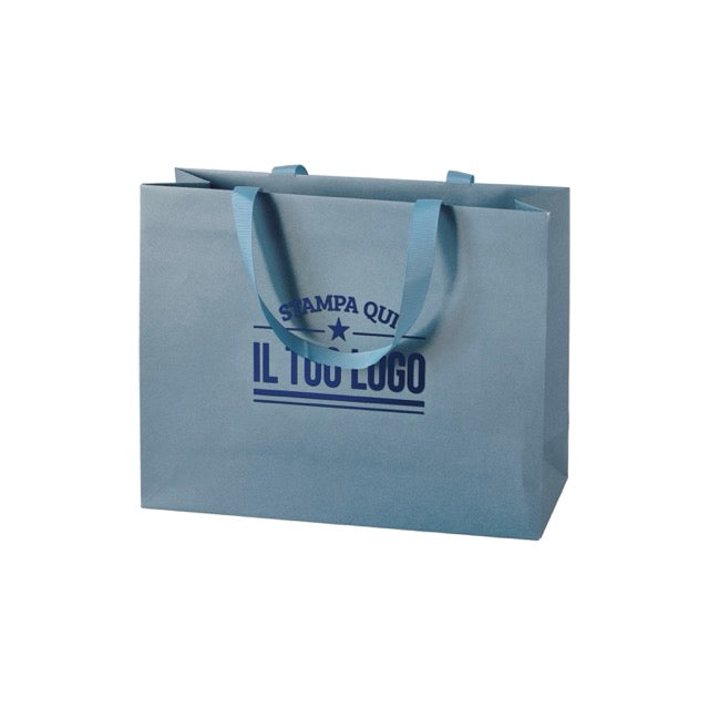 Shopper Carta Elegance Personalizzate con Maniglie in Gros Grain