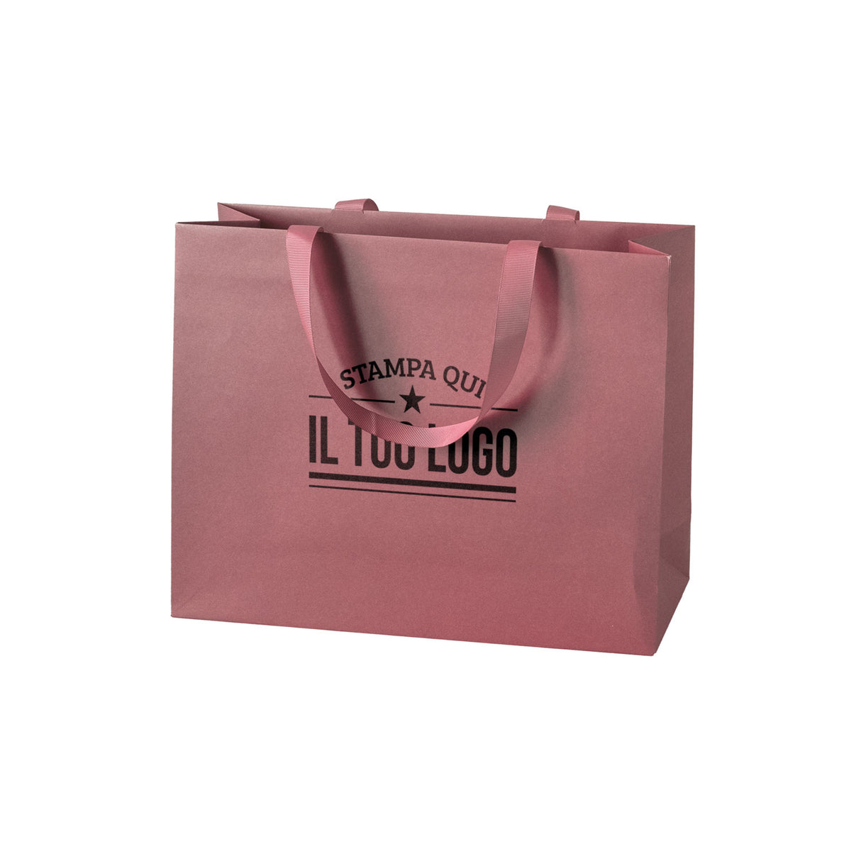 Shopper Carta Elegance Personalizzate con Maniglie in Gros Grain