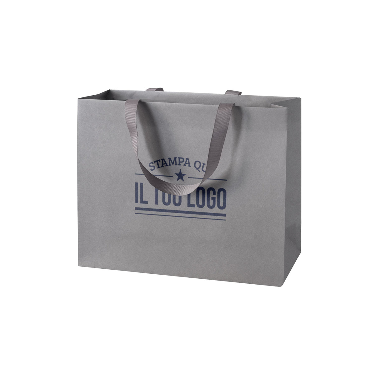 Shopper Carta Elegance Personalizzate con Maniglie in Gros Grain